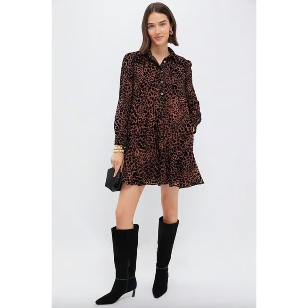 Tuckernuck Callahan Leopard Print shirt Sheer Dress